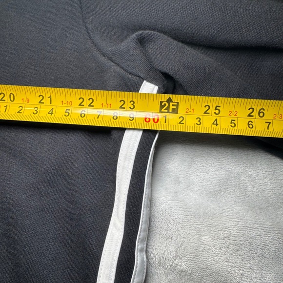 Adidas Essentials Crewneck Sweatshirt Mens XL Black White 3-Stripe Logo Pullover - Picture 8 of 10